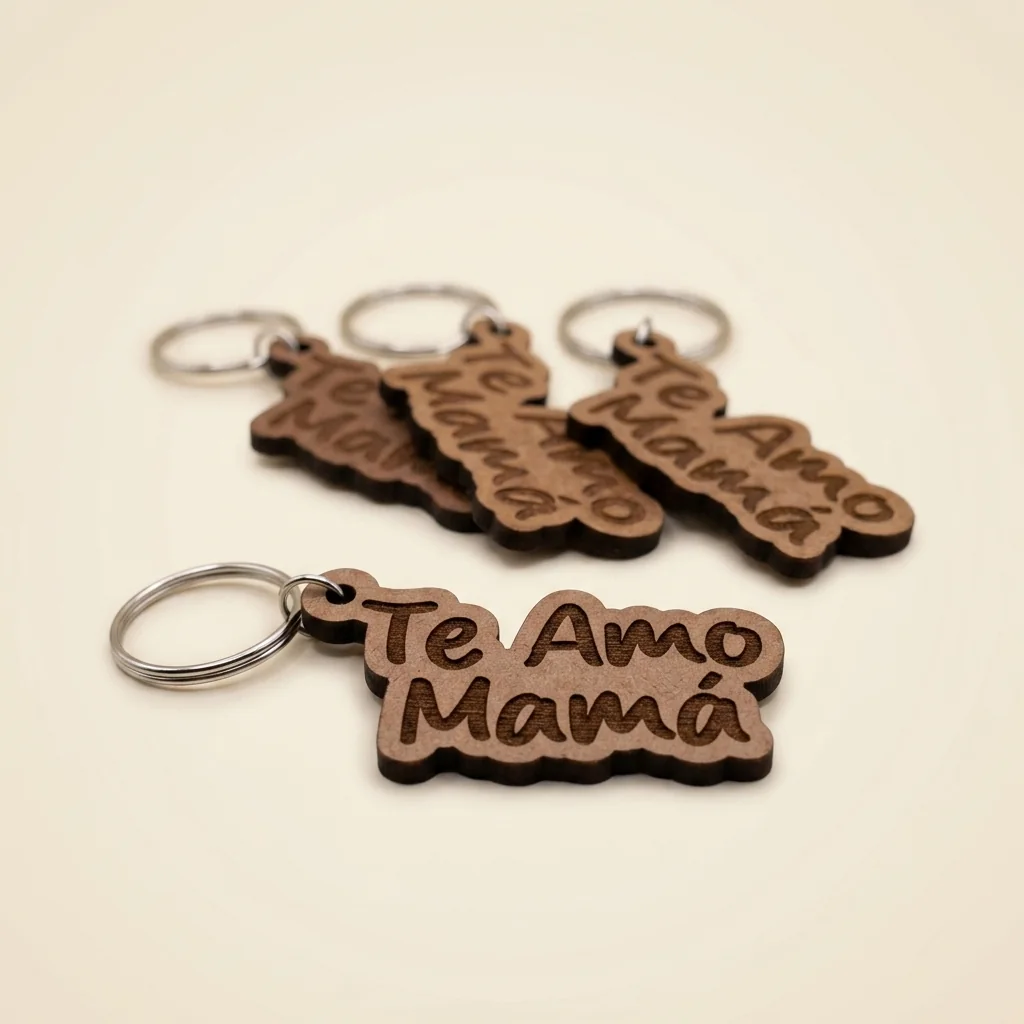 Llavero personalizado con nombre o frase en cursiva (2 líneas)