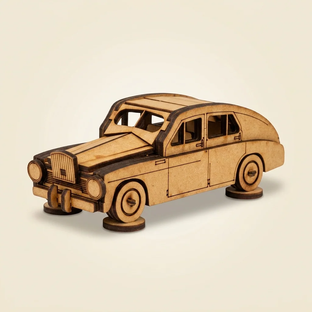 Auto vintage en rompecabezas 3D