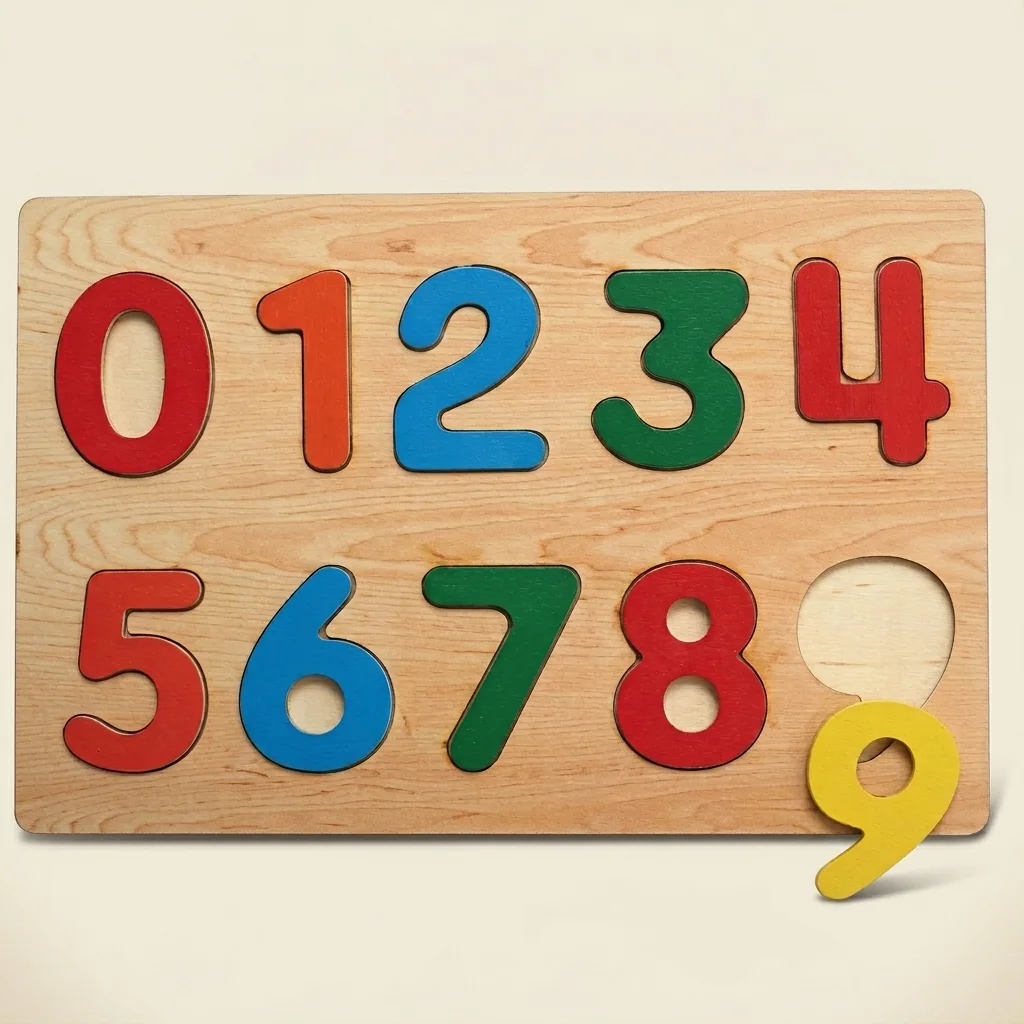 Rompecabezas educativo de números 0-9 Montessori