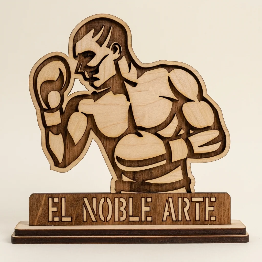 Trofeo de boxeo 'El noble arte' con boxeador